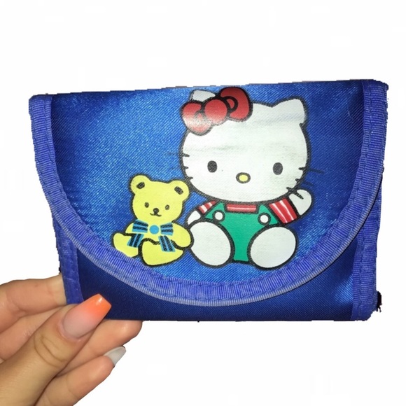 HELLO KITTY ROYAL BLUE VINTAGE WALLET - Picture 1 of 9